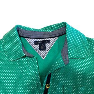 Tommy Hilfiger Preppy Polka Dot Polo Tee – Green – Size M